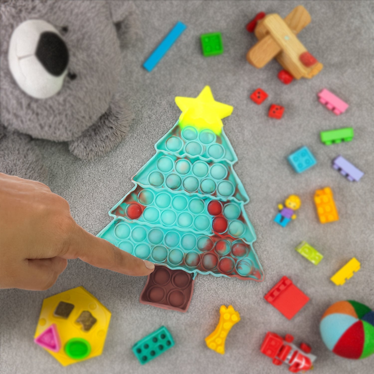 Premium Tree Shape Silicone Pop It Fidget Toy (1 Pc) Premium Tree Shape Silicone Pop It Fidget Toy (1 Pc)